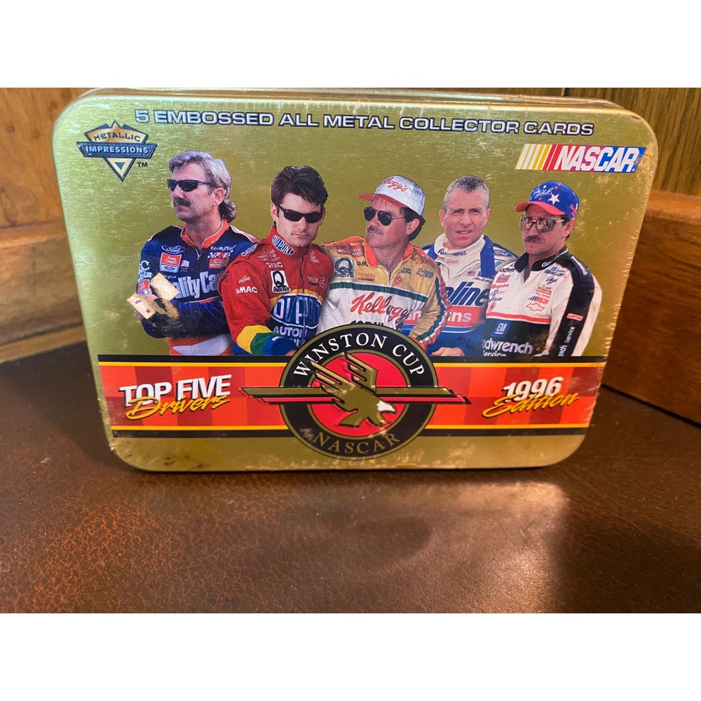 Metallic Impressions NASCAR Collector Tin Unisex OS Gold New Sealed 1996 Drivers